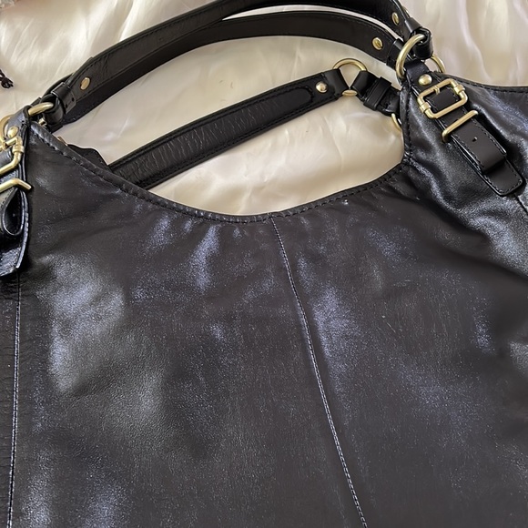 COACH black leather shoulder crossbody bag Large - Picture 15 of 16